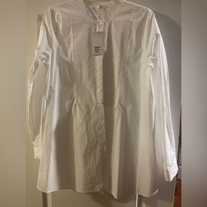 Cos white button down top